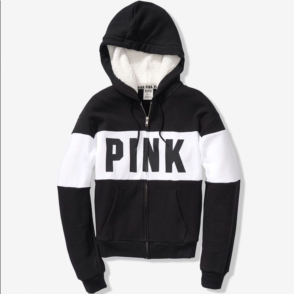 PINK Sherpa Lined Hoodie.